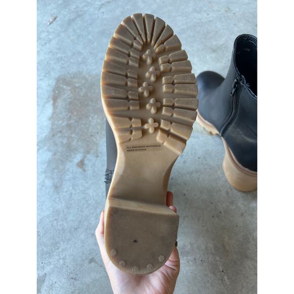 Dolce Vita Jade platform Black Leather Lug Sole Boots Size 9 - Picture 8 of 8